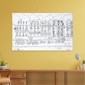 Storefronten langs Rue Daguerre | Parijs, Frankrij Canvas Afdruk (Insitu (Woonkamer))