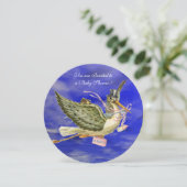 STOREN IN HET BLAUWE MEISJE BABY SHOWER KAART (Staand voorkant)