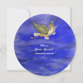 STOREN IN HET BLAUWE MEISJE BABY SHOWER KAART (Achterkant)