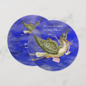 STOREN IN HET BLAUWE MEISJE BABY SHOWER KAART (Voorkant / Achterkant)