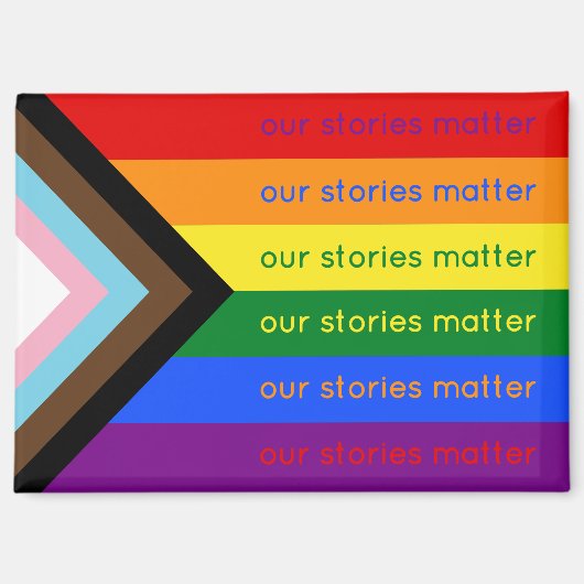 Stories Matter Gay Pride Intersection Rainbow Flag Magneet (Voorkant)