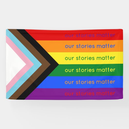 Stories Matter Gay Pride Intersection Rainbow Flag Spandoek (Horizontaal)