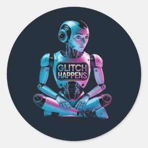❤️STORING TREEDT! Leuk Ai-chatbot-metgezellen-meme Ronde Sticker