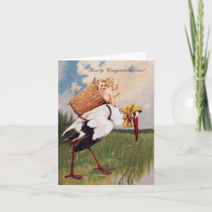  stork aankondiging meisje / twijnenkaart