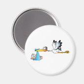 Stork and Baby Boy Magneet (Voorkant / Achterkant)