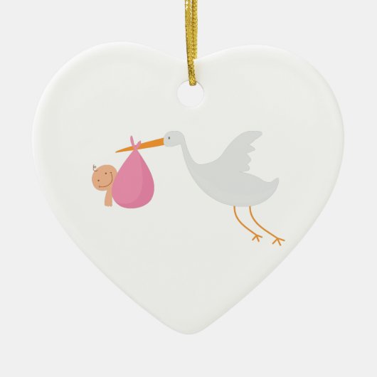 Stork Arrival Keramisch Ornament (Voorkant)