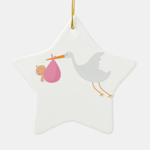 Stork Arrival Keramisch Ornament