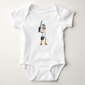 Stork at Baseball Romper (Voorkant)