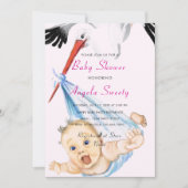 Stork avec Baby Funny Shower Invitation (Devant)