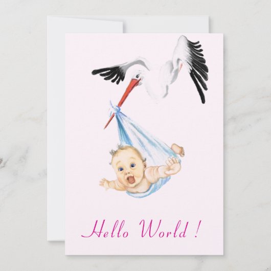 Stork avec Baby Funny Shower Invitation (Dos)