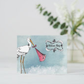 Stork Baby aankondiging (Staand voorkant)