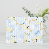 Stork Baby boy Douche Invitations (Debout devant)