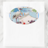 STORK BABY BOY SHOWER 2 OVALE STICKER (Tas)