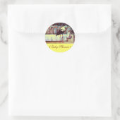 STORK BABY BOY SHOWER 3 yellow Ronde Sticker (Tas)