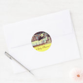 STORK BABY BOY SHOWER 3 yellow Ronde Sticker (Envelop)