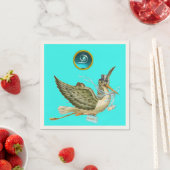 STORK BABY BOY SHOWER BLUE GEM STONE MONOGRAM SERVETTEN (Insitu)