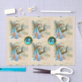 STORK BABY BOY SHOWER BLUE GEM STONE MONOGRAM TISSUEPAPIER (Craft)