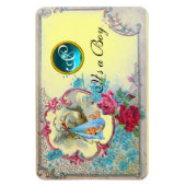 STORK BABY BOY SHOWER MONOGRAM, geel Magneet (Verticaal)