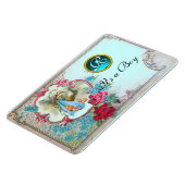 STORK BABY BOY SHOWER MONOGRAM MAGNEET (Linkerzijde)