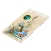 STORK BABY BOY SHOWER MONOGRAM MAGNEET (Linkerzijde)
