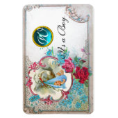 STORK BABY BOY SHOWER MONOGRAM, wit Magneet (Verticaal)