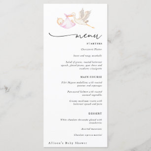 Stork Baby Girl Douche Menu