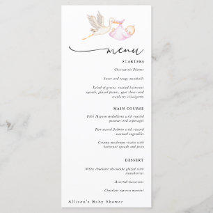 Stork Baby Girl Douche Menu