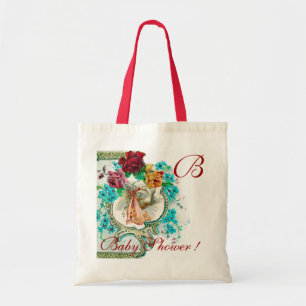 STORK BABY GIRL SHOWER 2 MONOGRAM TOTE BAG