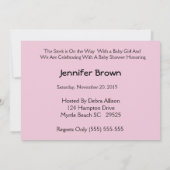 Stork Baby Girl Shower Invitation (Dos)