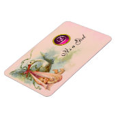 STORK BABY GIRL SHOWER MONOGRAM MAGNEET (Linkerzijde)