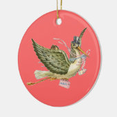 STORK BABY GIRL SHOWER MONOGRAM Red Ruby Keramisch Ornament (Links)