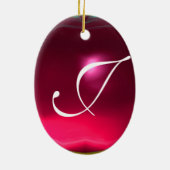 STORK BABY SHOWER 2 MONOGRAM Red Ruby Keramisch Ornament (Achterkant)