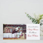 STORK BABY SHOWER 3, champagne metallic Kaart (Staand voorkant)