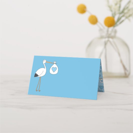 Stork Baby shower Blue Boy (Voorkant)