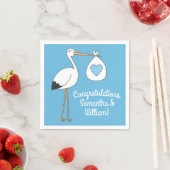 Stork Baby shower Blue Boy Servet (Insitu)