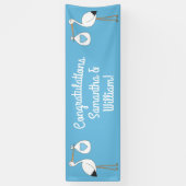 Stork Baby shower Blue Boy Spandoek (Verticaal)