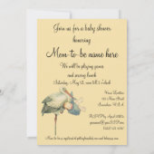 Stork Baby shower Invitation Kaart (Achterkant)