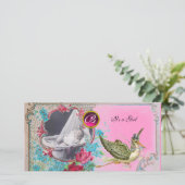 STORK BABY SHOWER MONOGRAM, ruby Aankondiging (Staand voorkant)