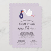 Stork Baby shower per post Kaart (Voorkant / Achterkant)