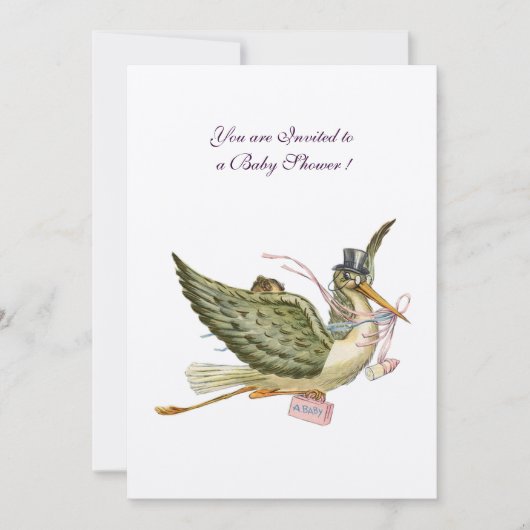 STORK-BABY SHOWER, viltpapier Kaart (Voorkant)