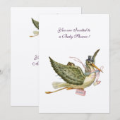 STORK-BABY SHOWER, viltpapier Kaart (Voorkant / Achterkant)