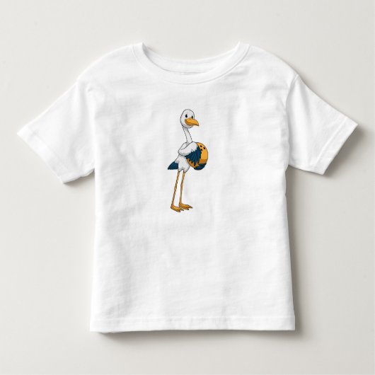 Stork bij Bowling met Bowling ball Kinder Shirts (Voorkant)
