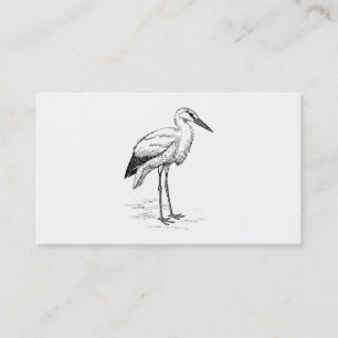 Stork Bird Black en White Cartoon Visitekaartje