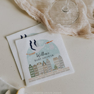 Stork Boho Baby shower Baby Sprinkle Décor Servet
