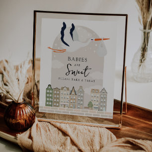 Stork Boho Baby shower Baby's Zijn Sweet Favors
