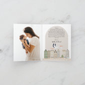 Stork Boho Baby shower Sprinkle Bedankt Card (Binnen)