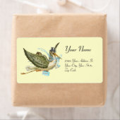STORK BOY BABY SHOWER, blauw wit Etiket (Insitu)