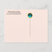 STORK BOY BABY SHOWER, PINK WILD ROZEN MONOGRAM UITNODIGING BRIEFKAART (Achterkant)