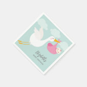 Stork Bundle Girl-Baby shower Servet (Hoek)
