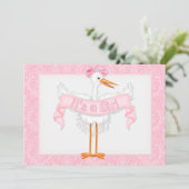 Stork C'est une fille Baby shower Invitation (Debout devant)